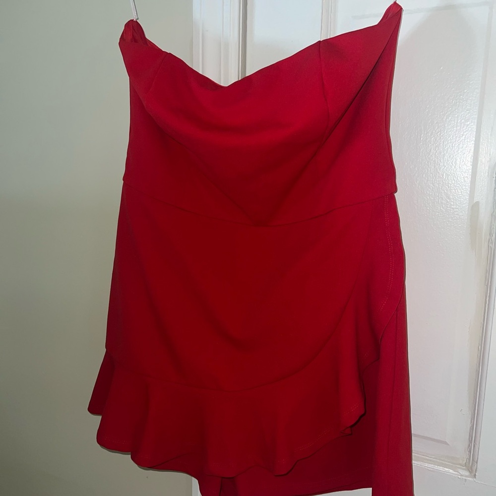 Lulu's Vibrant Red Dress romper
